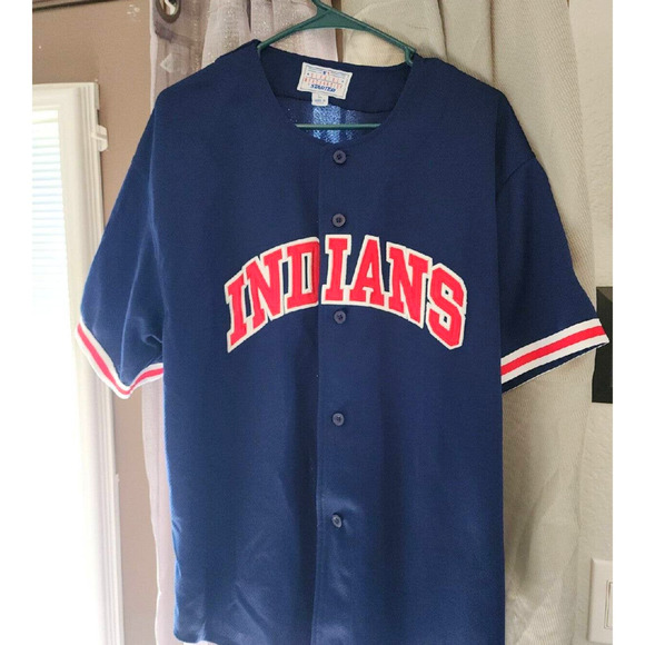 STARTER Other - Cleveland Indians Starter Jersey Size L Mens Blue Red Embroidered